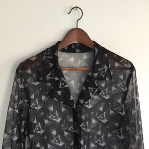 Vintage Shear Cover Up Shirt Dress